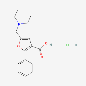 molecular formula C16H20ClNO3 B7805611 5-Diethylaminomethyl-2-phenyl-furan-3-carboxylic acid hydrochloride 