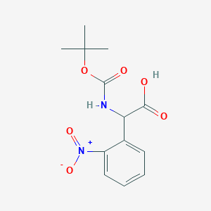 molecular formula C13H16N2O6 B7805731 2-[(2-Methylpropan-2-yl)oxycarbonylamino]-2-(2-nitrophenyl)acetic acid 