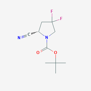 molecular formula C10H14F2N2O2 B7805763 Tert-butyl (2s)-2-cyano-4,4-difluoropyrrolidine-1-carboxylate 