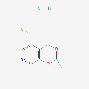 molecular formula C11H15Cl2NO2 B7805795 5-Chloromethyl-2,2,8-trimethyl-4H-[1,3]dioxino-[4,5-c]pyridine hydrochloride 