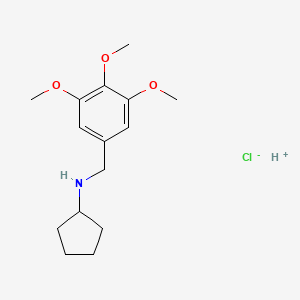 molecular formula C15H24ClNO3 B7805796 hydron;N-[(3,4,5-trimethoxyphenyl)methyl]cyclopentanamine;chloride 