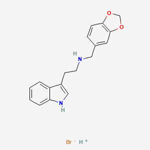 molecular formula C18H19BrN2O2 B7805814 N-(1,3-benzodioxol-5-ylmethyl)-2-(1H-indol-3-yl)ethanamine;hydron;bromide 