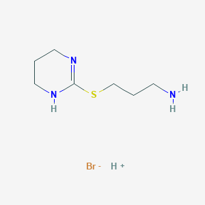 molecular formula C7H16BrN3S B7805816 Hydron;3-(1,4,5,6-tetrahydropyrimidin-2-ylsulfanyl)propan-1-amine;bromide 