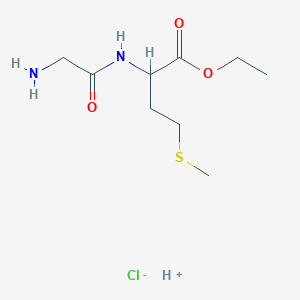 molecular formula C9H19ClN2O3S B7805829 Ethyl 2-[(2-aminoacetyl)amino]-4-methylsulfanylbutanoate;hydron;chloride 