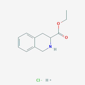 molecular formula C12H16ClNO2 B7805842 Ethyl 1,2,3,4-tetrahydroisoquinoline-3-carboxylate;hydron;chloride 