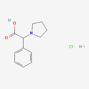 Hydron;2-phenyl-2-pyrrolidin-1-ylacetic acid;chloride