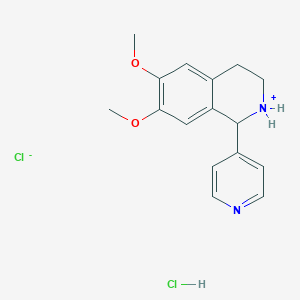 6,7-Dimethoxy-1-pyridin-4-yl-1,2,3,4-tetrahydroisoquinolin-2-ium;chloride;hydrochloride