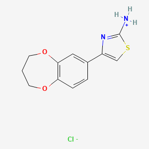 molecular formula C12H13ClN2O2S B7805888 [4-(3,4-dihydro-2H-1,5-benzodioxepin-7-yl)-1,3-thiazol-2-yl]azanium;chloride 