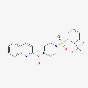2-{4-[2-(Trifluoromethyl)benzenesulfonyl]piperazine-1-carbonyl}quinoline