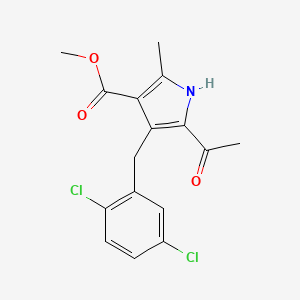 molecular formula C16H15Cl2NO3 B7806211 methyl 5-acetyl-4-[(2,5-dichlorophenyl)methyl]-2-methyl-1H-pyrrole-3-carboxylate 