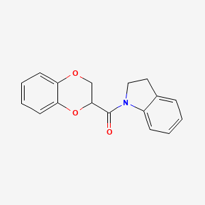 molecular formula C17H15NO3 B7806230 1-(2,3-dihydro-1,4-benzodioxine-2-carbonyl)-2,3-dihydro-1H-indole 