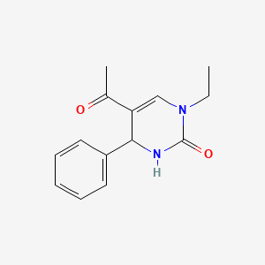 molecular formula C14H16N2O2 B7806231 5-Acetyl-1-ethyl-4-phenyl-3,4-dihydro-2(1h)-pyrimidone 