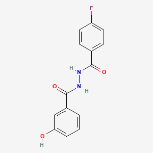 molecular formula C14H11FN2O3 B7806253 4-fluoro-N'-(3-hydroxybenzoyl)benzohydrazide 