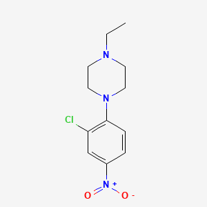 molecular formula C12H16ClN3O2 B7806288 1-(2-Chloro-4-nitrophenyl)-4-ethylpiperazine 