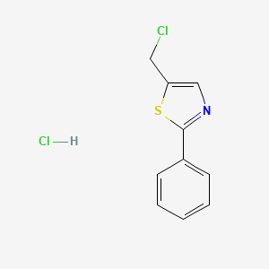 molecular formula C10H9Cl2NS B7806320 5-(Chloromethyl)-2-phenyl-1,3-thiazole hydrochloride 