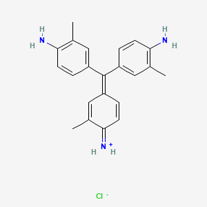 molecular formula C22H24ClN3 B7806353 Benzenamine, 4-((4-amino-3-methylphenyl)(4-imino-3-methyl-2,5-cyclohexadien-1-ylidene)methyl)-2-methyl-, monohydrochloride 