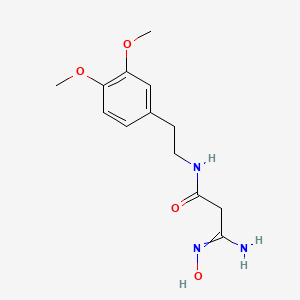 molecular formula C13H19N3O4 B7806698 3-amino-N-[2-(3,4-dimethoxyphenyl)ethyl]-3-hydroxyiminopropanamide 