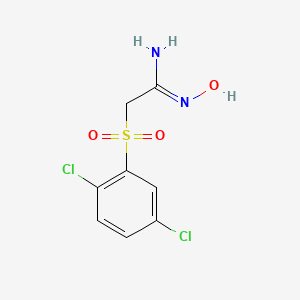 molecular formula C8H8Cl2N2O3S B7806709 2-(2,5-dichlorophenyl)sulfonyl-N'-hydroxyethanimidamide 