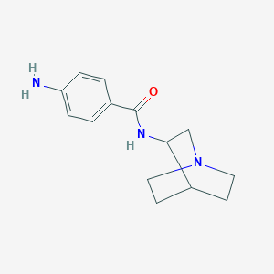 molecular formula C14H19N3O B7806776 4-Amino-N-{1-azabicyclo[2.2.2]octan-3-YL}benzamide 