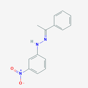 molecular formula C14H13N3O2 B7806777 N-(3-Nitro-phenyl)-N'-(1-phenyl-ethylidene)-hydrazine 