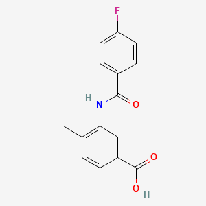 molecular formula C15H12FNO3 B7806938 3-[(4-Fluorobenzoyl)amino]-4-methylbenzoic acid 