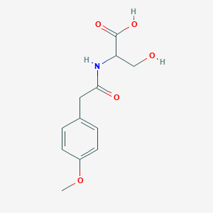 molecular formula C12H15NO5 B7807012 3-Hydroxy-2-[[2-(4-methoxyphenyl)acetyl]amino]propanoic acid 