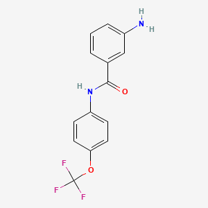 molecular formula C14H11F3N2O2 B7807018 3-amino-N-[4-(trifluoromethoxy)phenyl]benzamide 