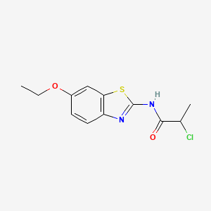 molecular formula C12H13ClN2O2S B7807025 2-Chloro-N-(6-ethoxy-1,3-benzothiazol-2-YL)propanamide 