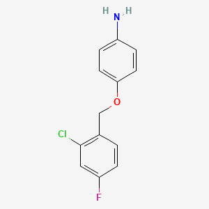 molecular formula C13H11ClFNO B7807157 4-[(2-Chloro-4-fluorophenyl)methoxy]aniline 