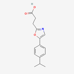 molecular formula C15H17NO3 B7807162 3-{5-[4-(Propan-2-YL)phenyl]-1,3-oxazol-2-YL}propanoic acid 