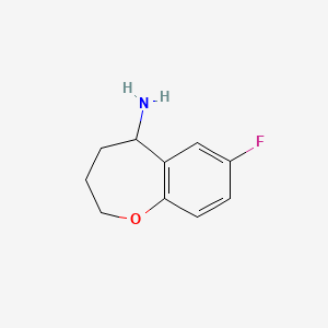 molecular formula C10H12FNO B7807242 7-Fluoro-2,3,4,5-tetrahydro-1-benzoxepin-5-amine 