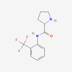 molecular formula C12H13F3N2O B7807291 N-[2-(trifluoromethyl)phenyl]pyrrolidine-2-carboxamide 