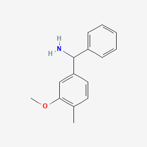 molecular formula C15H17NO B7807356 (3-Methoxy-4-methylphenyl)(phenyl)methanamine 