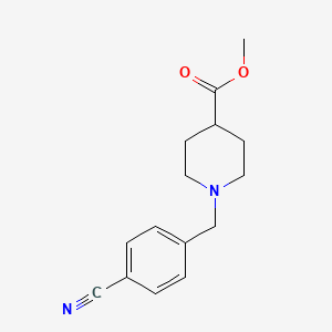 molecular formula C15H18N2O2 B7807456 Methyl 1-[(4-cyanophenyl)methyl]piperidine-4-carboxylate 