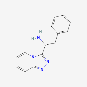 molecular formula C14H14N4 B7807791 2-Phenyl-1-([1,2,4]triazolo[4,3-a]pyridin-3-yl)ethanamine 