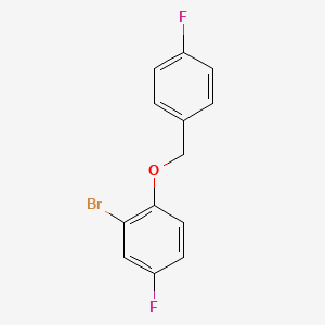 molecular formula C13H9BrF2O B7807911 2-Bromo-4-fluoro-1-[(4-fluorophenyl)methoxy]benzene 