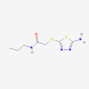 molecular formula C7H12N4OS2 B7807941 2-[(5-amino-1,3,4-thiadiazol-2-yl)sulfanyl]-N-propylacetamide 