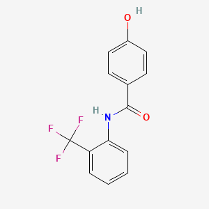molecular formula C14H10F3NO2 B7808020 4-hydroxy-N-[2-(trifluoromethyl)phenyl]benzamide 
