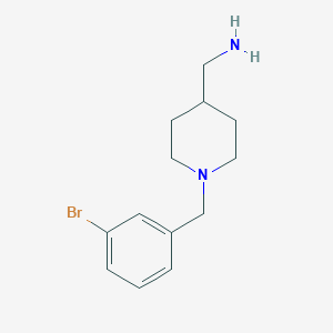 molecular formula C13H19BrN2 B7808114 {1-[(3-Bromophenyl)methyl]piperidin-4-yl}methanamine 