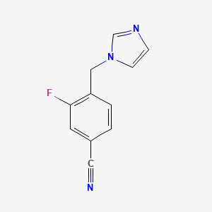 molecular formula C11H8FN3 B7808307 4-((1H-Imidazol-1-yl)methyl)-3-fluorobenzonitrile 