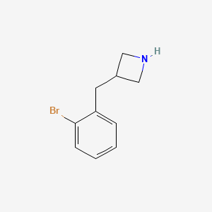 molecular formula C10H12BrN B7808320 3-[(2-Bromophenyl)methyl]azetidine 