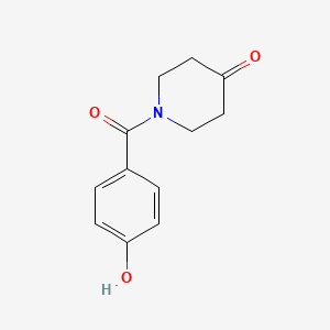 molecular formula C12H13NO3 B7808407 1-(4-Hydroxybenzoyl)piperidin-4-one 