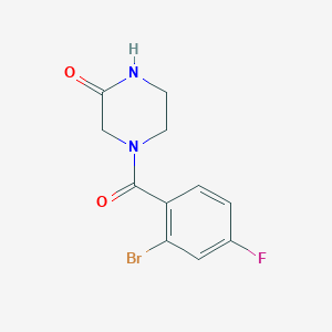 molecular formula C11H10BrFN2O2 B7808419 4-(2-Bromo-4-fluorobenzoyl)piperazin-2-one 