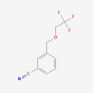 molecular formula C10H8F3NO B7808453 3-((2,2,2-Trifluoroethoxy)methyl)benzonitrile 