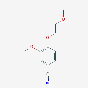 molecular formula C11H13NO3 B7808503 3-Methoxy-4-(2-methoxyethoxy)benzonitrile 