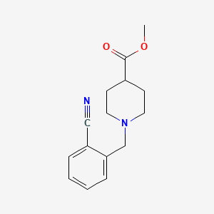 molecular formula C15H18N2O2 B7808514 Methyl 1-[(2-cyanophenyl)methyl]piperidine-4-carboxylate 