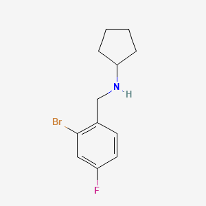 molecular formula C12H15BrFN B7808650 N-[(2-bromo-4-fluorophenyl)methyl]cyclopentanamine 