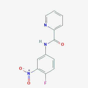 molecular formula C12H8FN3O3 B7808721 N-(4-fluoro-3-nitrophenyl)pyridine-2-carboxamide 