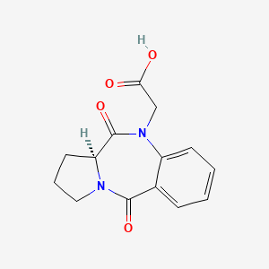 molecular formula C14H14N2O4 B7808725 (S)-2-(5,11-dioxo-2,3,11,11a-tetrahydro-1H-benzo[e]pyrrolo[1,2-a][1,4]diazepin-10(5H)-yl)acetic acid 