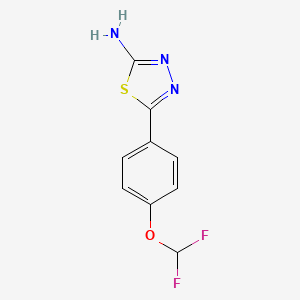 molecular formula C9H7F2N3OS B7808789 5-[4-(Difluoromethoxy)phenyl]-1,3,4-thiadiazol-2-amine 